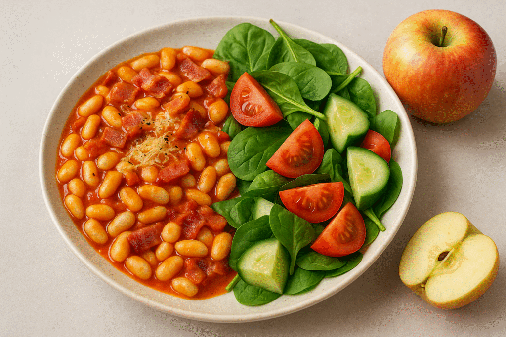 Valge uba tomati-juustu kastmes