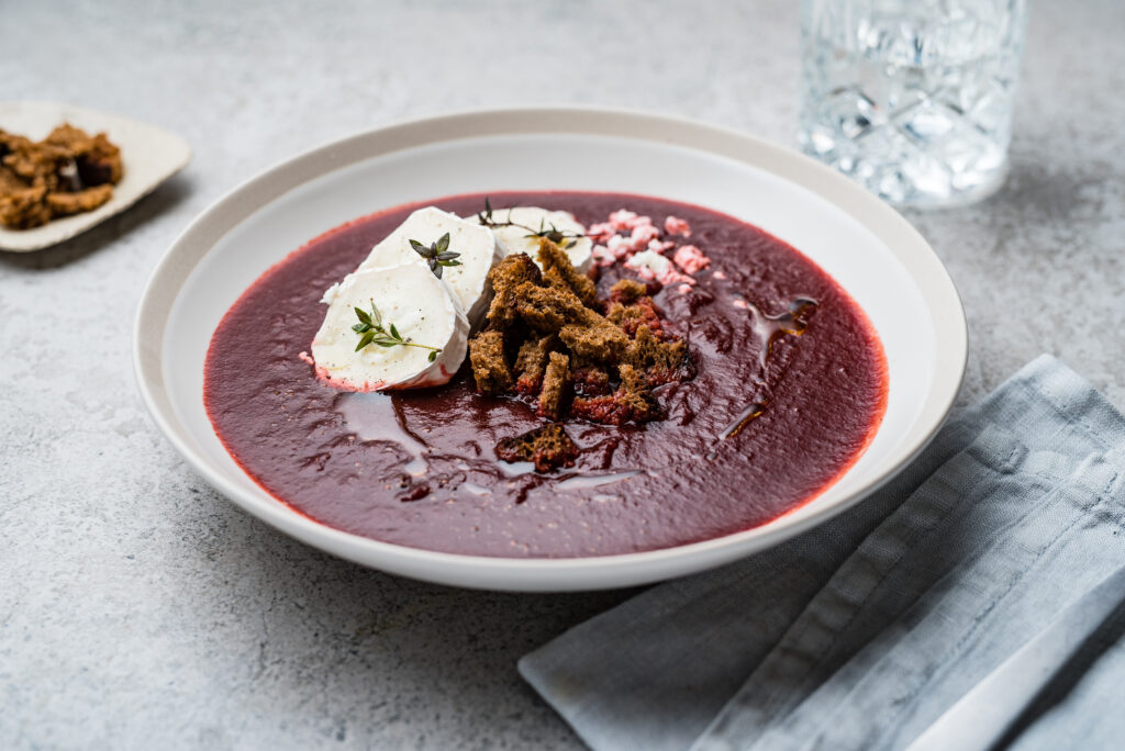 Peedipüreesupp kitsejuustuga