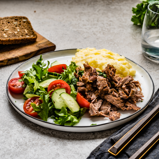 Rebitud liha salatiga