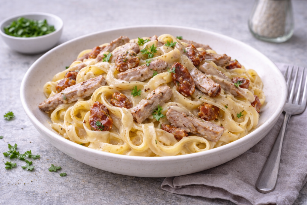 Pasta lihaga bešamellkastmes