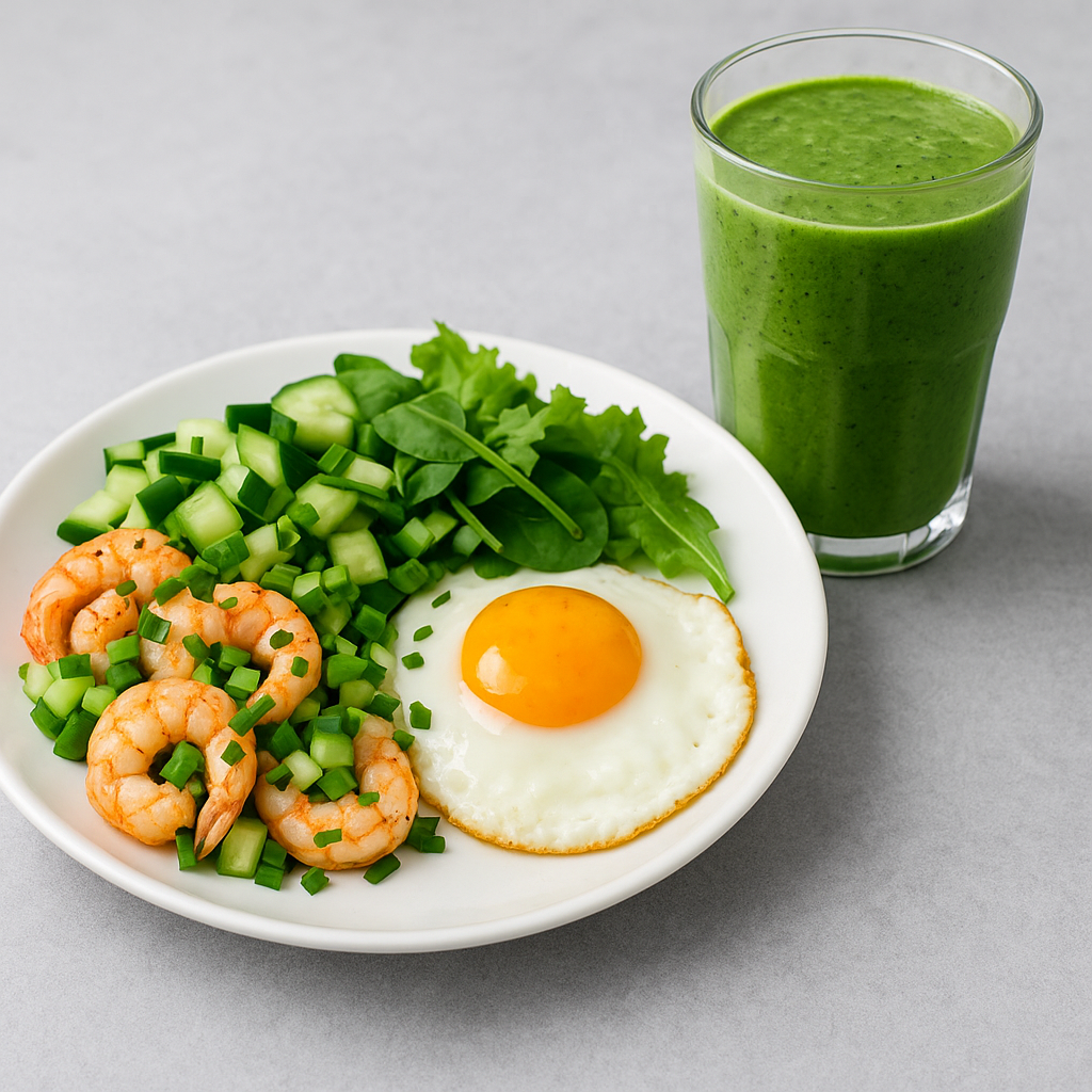 Banaani-spinati smuuti krevetisalatiga