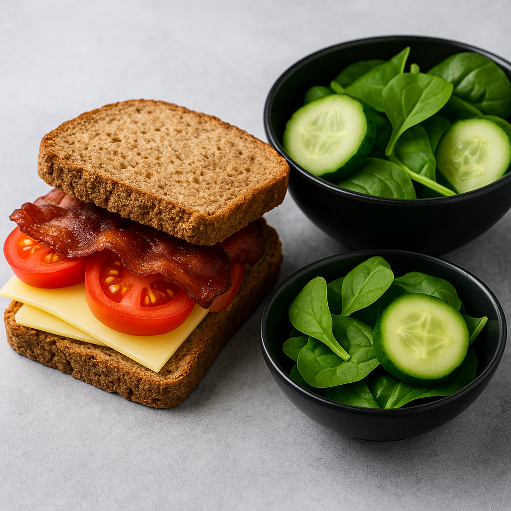 Roheline peekoni-juustu võileib