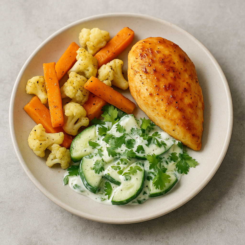 Ahjukana kurgi-koriandri salatiga