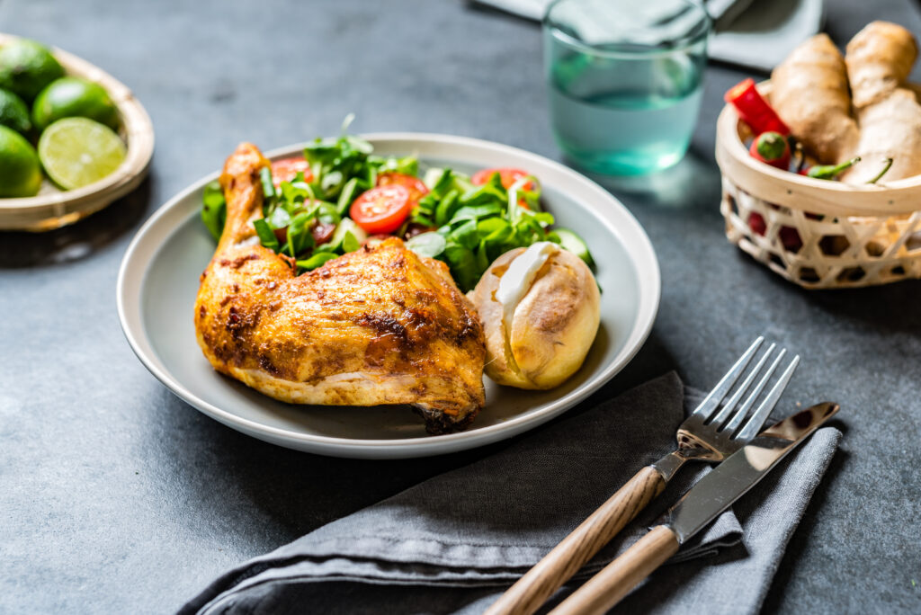 Eepiline grillkana ahjukartulitega