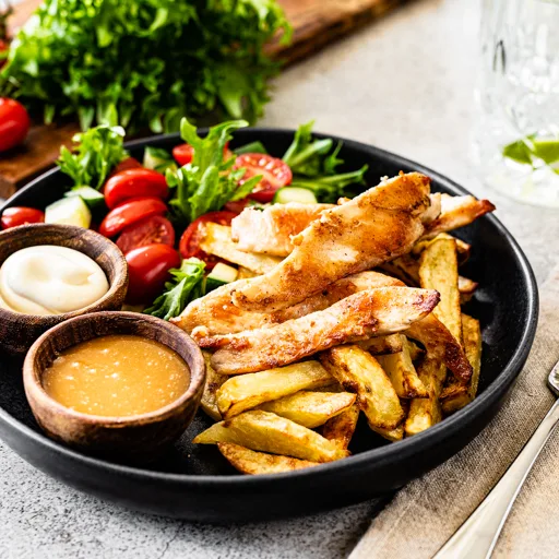 Friikad ja krõbekana satay kastmega