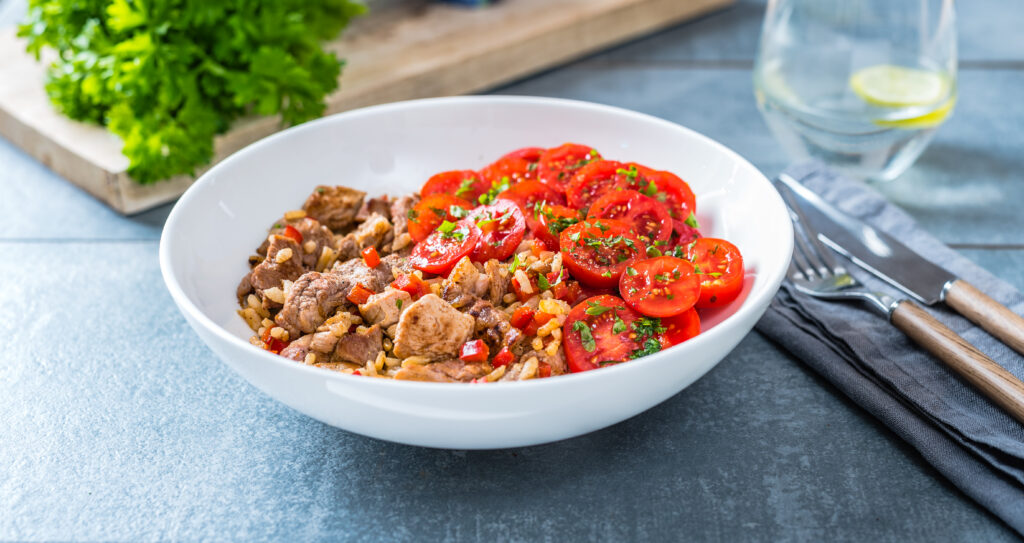 Sealiha riisi ja tomatitega